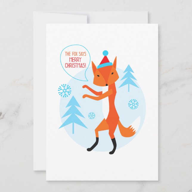 the Fox says Merry Christmas! Holiday Card (Front)