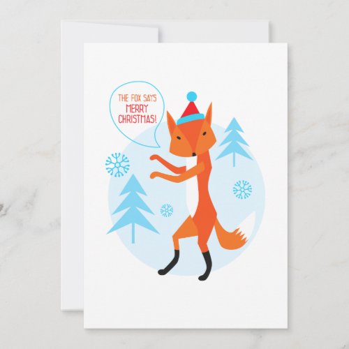 the Fox says Merry Christmas Holiday Card