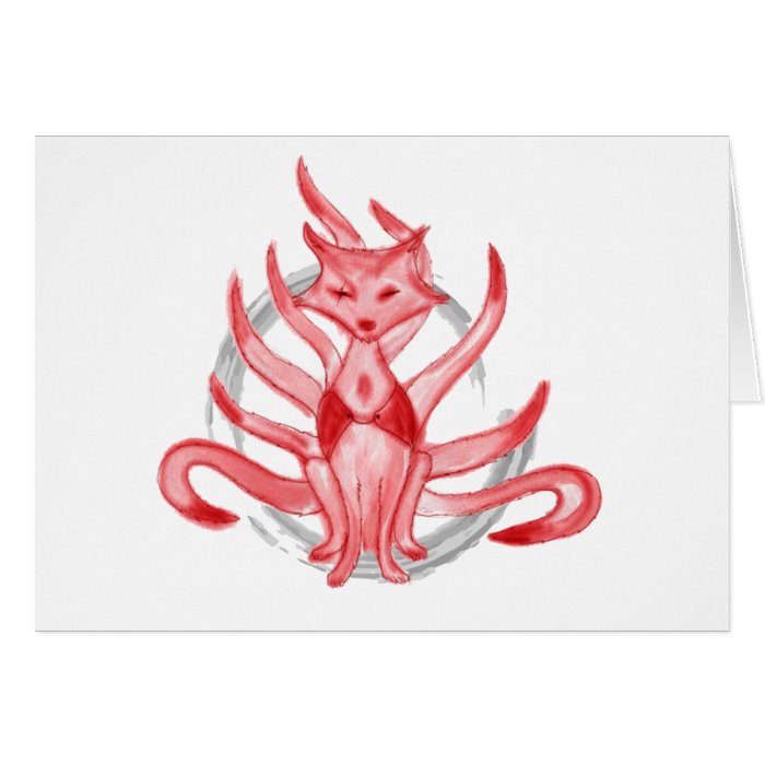 The fox with nine tails greeting cards