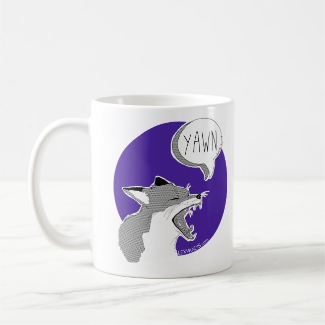 The Fox *Yawn* -Mug purple Coffee Mug (Left)