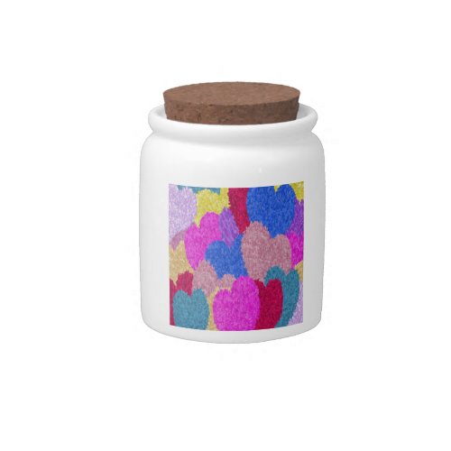 The Fragmented Hearts Abstract Painting Candy Jar