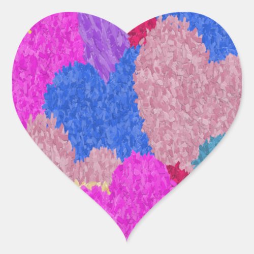 The Fragmented Hearts Abstract Painting Heart Sticker