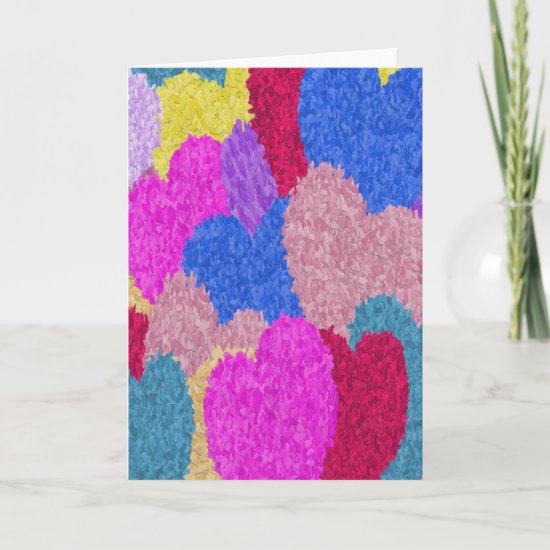The Fragmented Hearts Abstract Painting Holiday Card