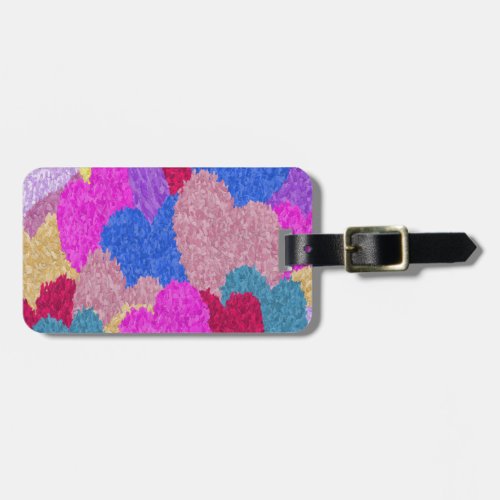 The Fragmented Hearts Abstract Painting Luggage Tag