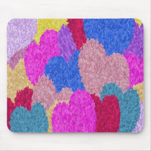 The Fragmented Hearts Abstract Painting Mouse Pad