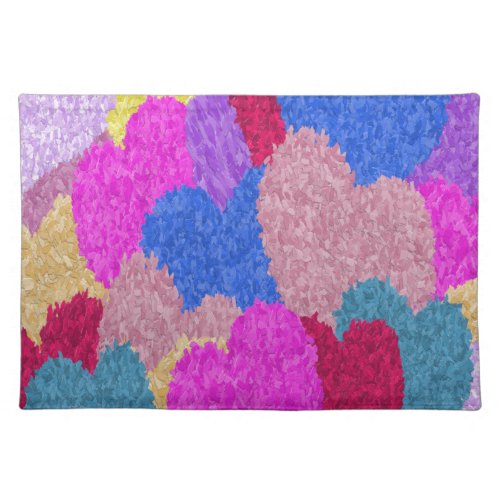 The Fragmented Hearts Abstract Painting Placemat