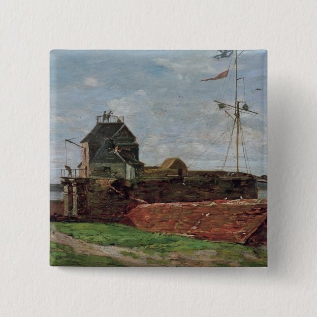 The Francois Ier Tower at le Havre, 1852 Pinback Button (Front)