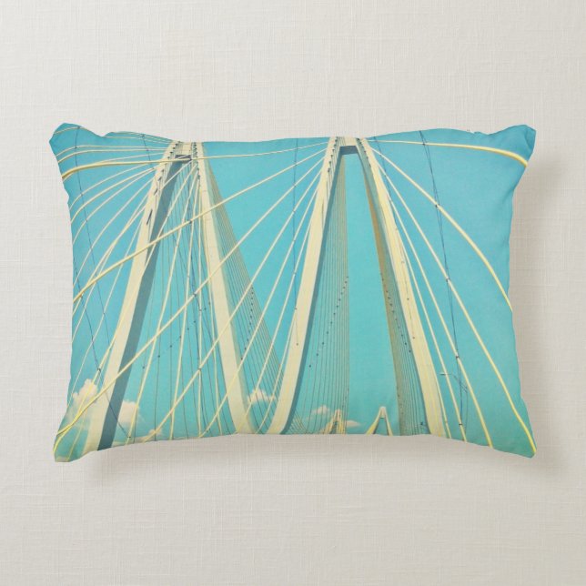 The Fred Hartman Bridge Decorative Pillow (Front)