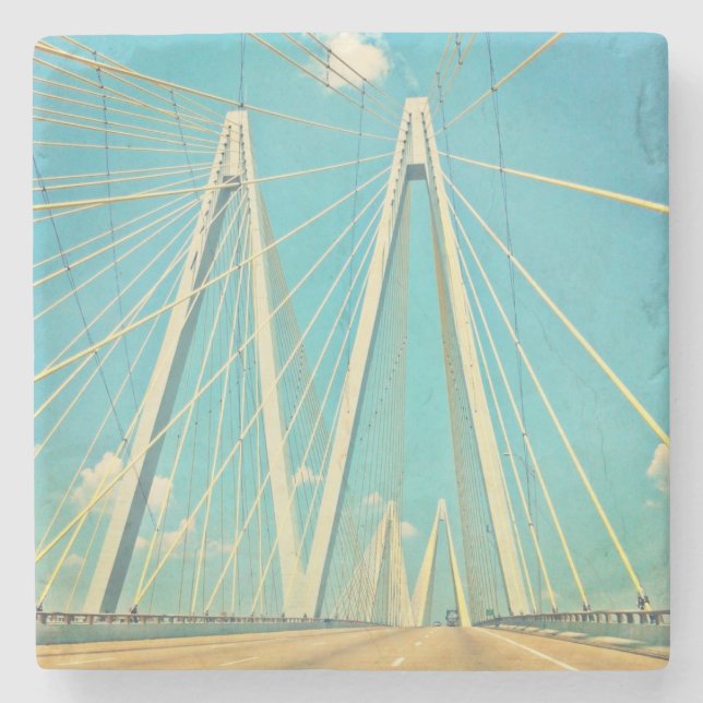 The Fred Hartman Bridge Stone Coaster (Front)