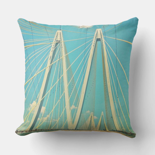 The Fred Hartman Bridge Throw Pillow (Front)