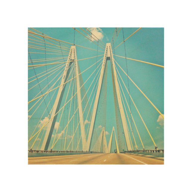 The Fred Hartman Bridge Wood Wall Decor (Front)