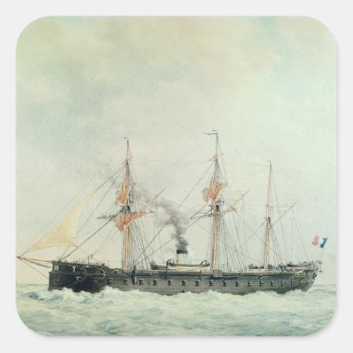 The French Battleship La Gloire 1880 Square Sticker
