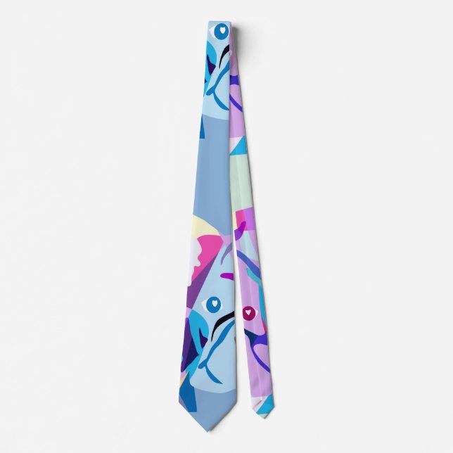 The French Bulldog double side print Neck Tie (Front)