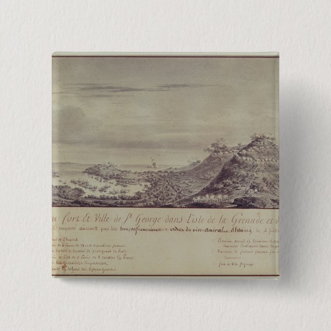 The French Capture Grenada, 1779 Button (Front)