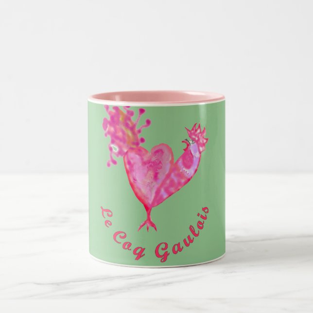 the French cockerel France patriotism go France Two-Tone Coffee Mug (Center)