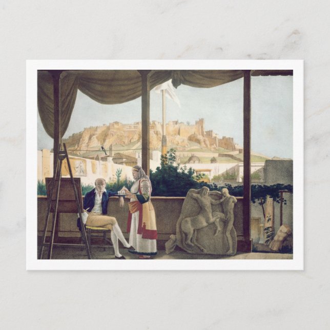 The French Consul, Monsieur Fauvel, on the terrace Postcard (Front)
