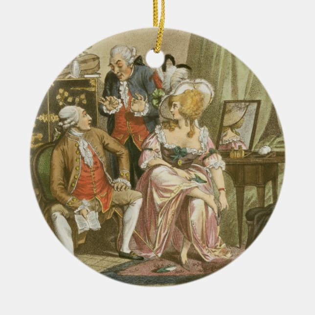 The French Dressing Room, engraved by P.W. Tomkins Ceramic Ornament (Front)