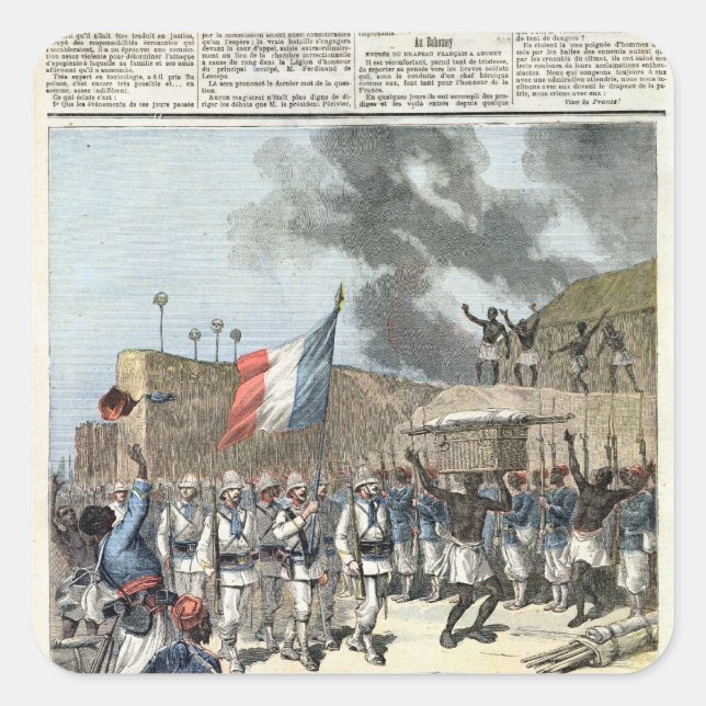 The French Flag Entering Abomey Square Sticker (Front)
