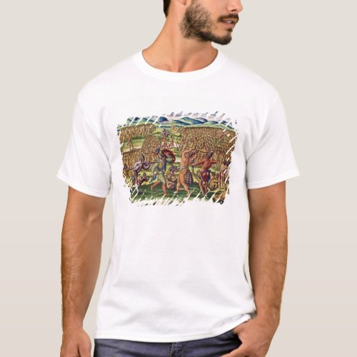 The French Help the Indians in Battle T_Shirt