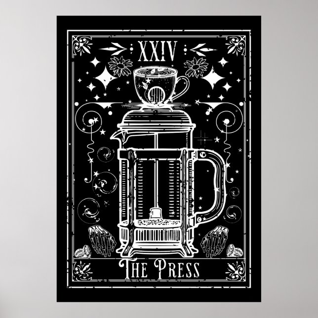 The French Press Coffee Tarot Card Poster (Front)