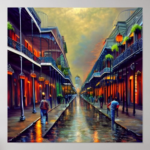 The French Quarter Digital Art Painting Poster