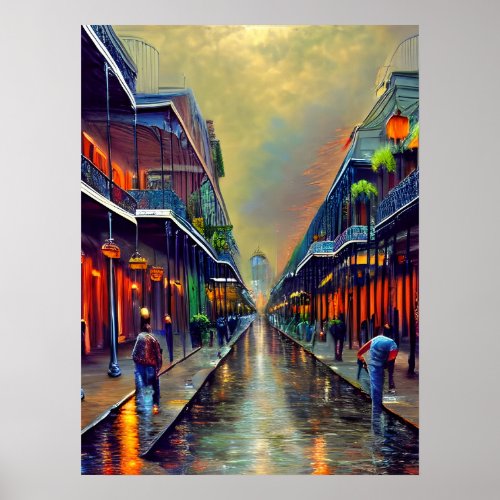 The French Quarter Digital Art Painting  Poster