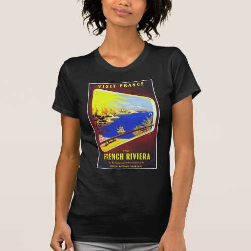 The French Riviera VIntage Travel Poster T_Shirt