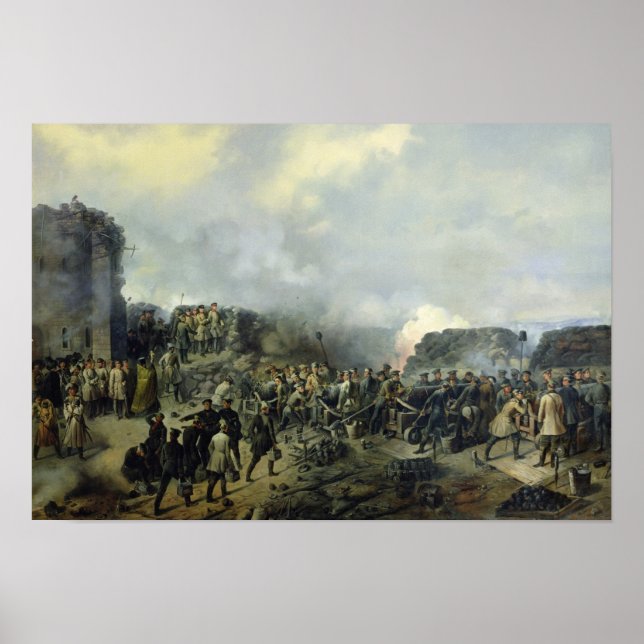 The French-Russian battle at Malakhov Kurgan Poster (Front)