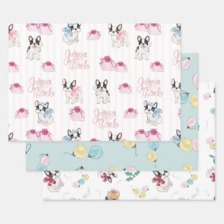 The Frenchie Noël Collection Wrapping Paper Sheets