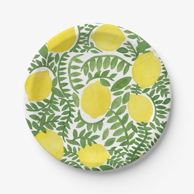 The Fresh Lemon Tree Paper Plates (Front)