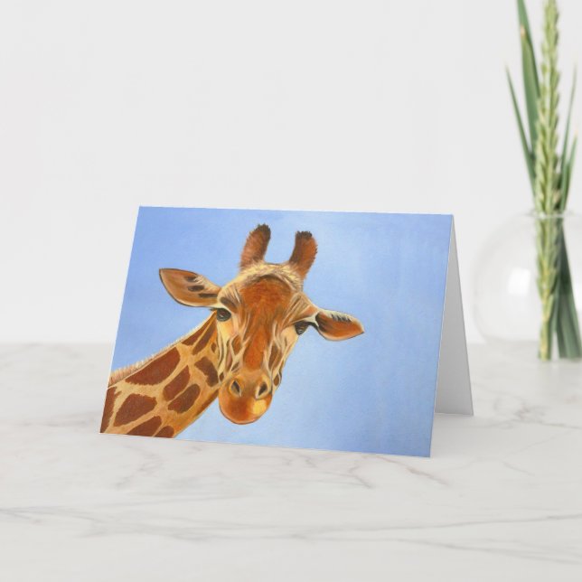 The Friendly Giraffe Greetings Card (Front)