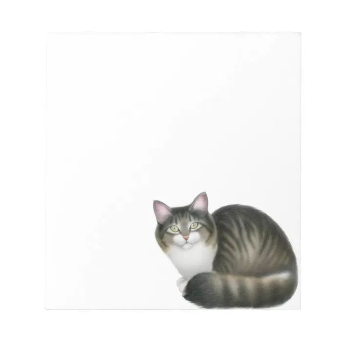 Tabby Cat ~ Just-a-Note ~ 55 Sheet Desk Notepad 