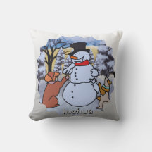 The friendship of snowman, dog and cat | funny 