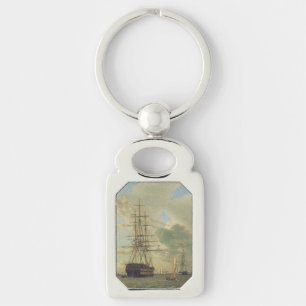 The Frigate at Anchor in the Roads Keychain