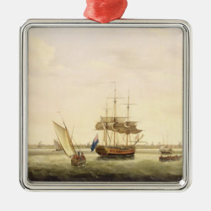 The Frigate 'Surprise' at Anchor off Great Yarmout Metal Ornament