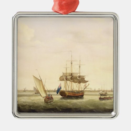 The Frigate Surprise at Anchor off Great Yarmout Metal Ornament