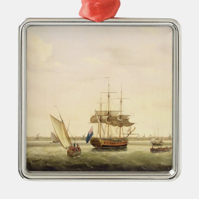 The Frigate 'Surprise' at Anchor off Great Yarmout Metal Ornament (Front)