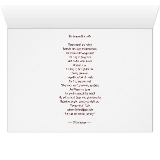 The Frog And The Fiddle - Card (Inside Horizontal (Bottom))