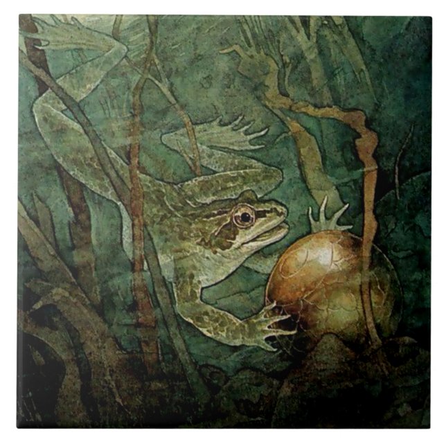 “The Frog Prince and the Golden Ball” by Edmund Du Ceramic Tile (Front)