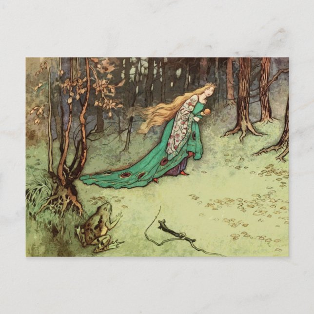 The Frog Prince Princess Vintage Fairy Tale Postcard (Front)