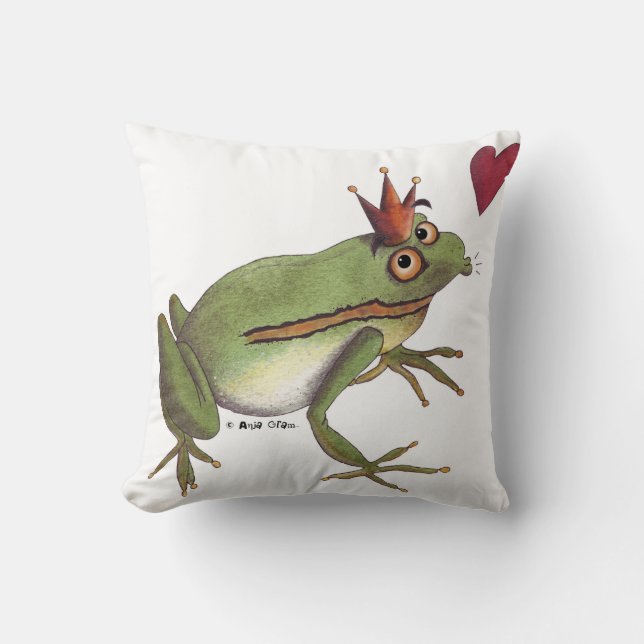 The frog prince throw pillow (Front)