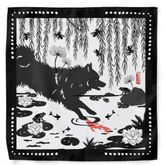 THE FROGGIE HUNT lapphund Furoshiki bandana