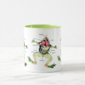 The Frog's Anatomy Illustration Green Mug (Center)