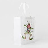 The Frog's Anatomy Illustration Reusable Grocery Bag (Back Side)