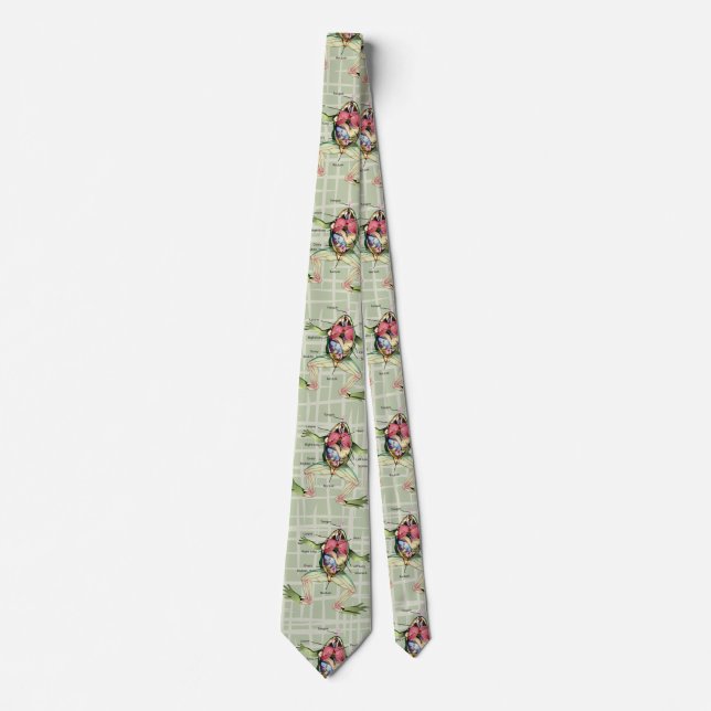 The Frog's Anatomy Illustration Tie (Front)