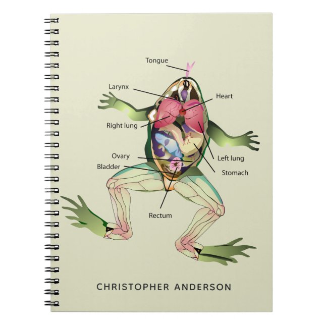 The Frog's Anatomy Personalize Notebook (Front)