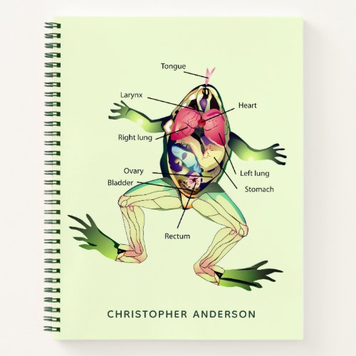 The Frogs Anatomy Personalized Green Notebook