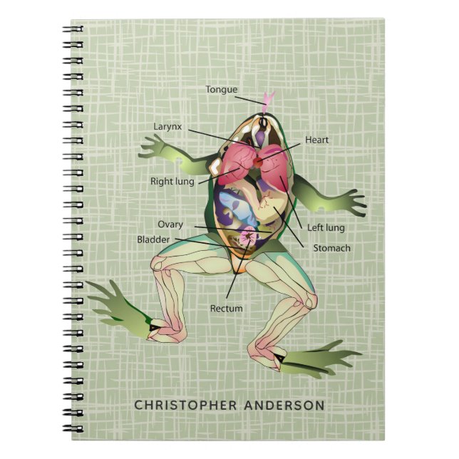 The Frog's Anatomy Personalized Notebook (Front)