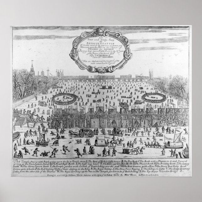 The Frost Fair of the winter of Thames Poster (Front)