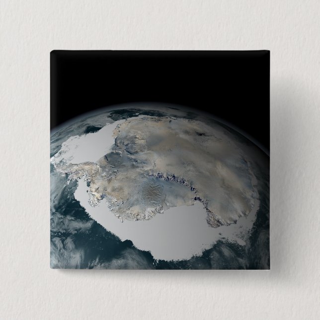 The frozen continent of Antarctica Pinback Button (Front)
